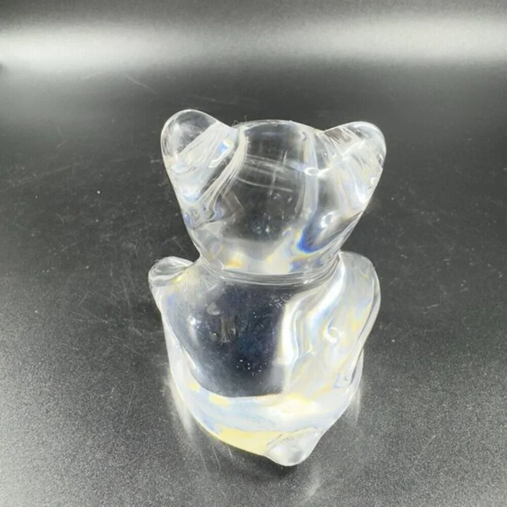 Vintage Jonal Clear Crystal‎ Glass Teddy Bear Figurine Paperweight Germany VTG